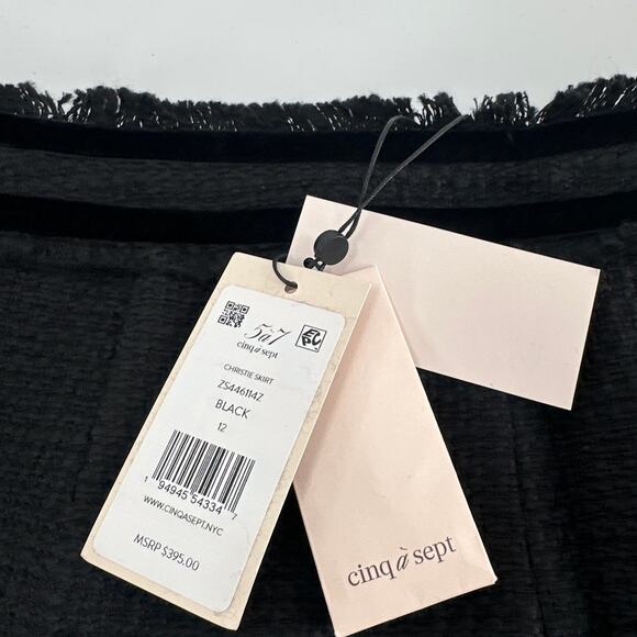 Cinq à Sept Women's Black Christie Tweed Mini Skirt Size 12 - Picture 7 of 12